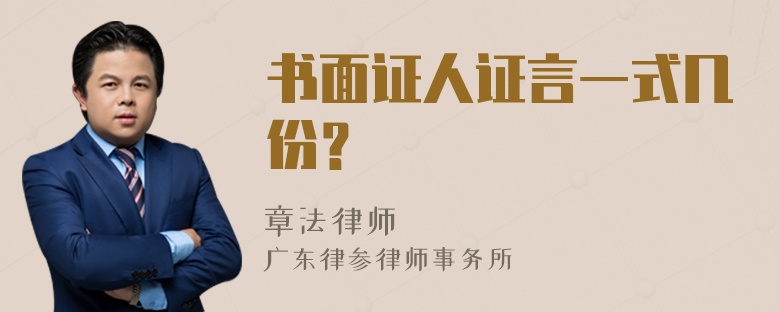 书面证人证言一式几份？