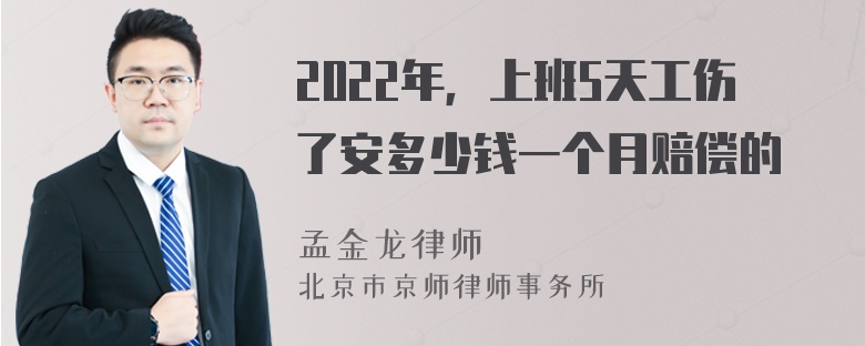 2022年，上班5天工伤了安多少钱一个月赔偿的