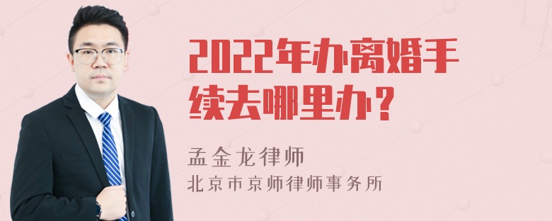 2022年办离婚手续去哪里办？