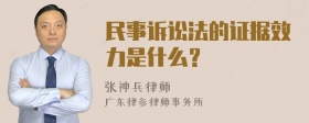 民事诉讼法的证据效力是什么？