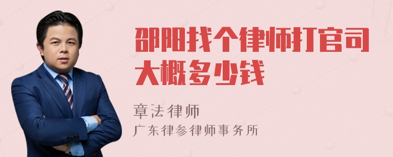 邵阳找个律师打官司大概多少钱