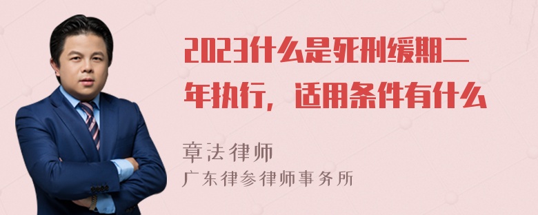 2023什么是死刑缓期二年执行，适用条件有什么