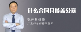 什么合同只能盖公章