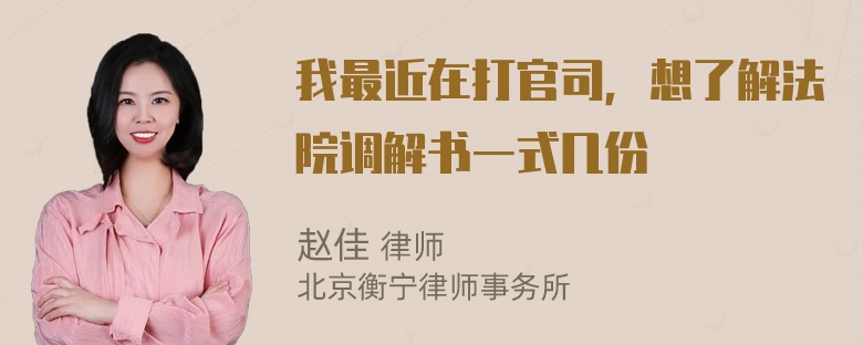 我最近在打官司，想了解法院调解书一式几份