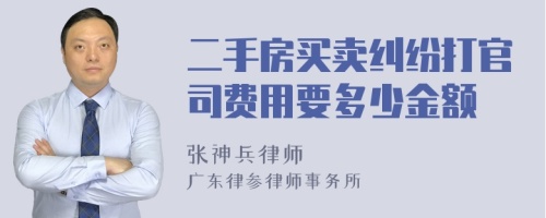 二手房买卖纠纷打官司费用要多少金额