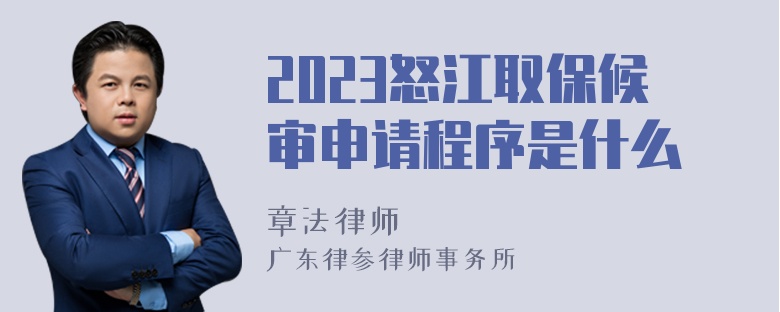 2023怒江取保候审申请程序是什么