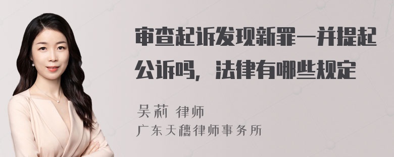 审查起诉发现新罪一并提起公诉吗，法律有哪些规定