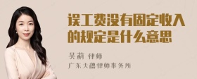 误工费没有固定收入的规定是什么意思