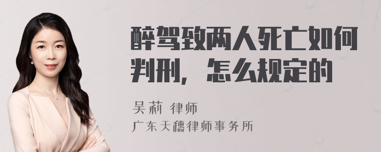 醉驾致两人死亡如何判刑，怎么规定的