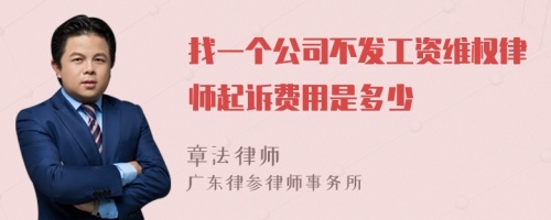 找一个公司不发工资维权律师起诉费用是多少