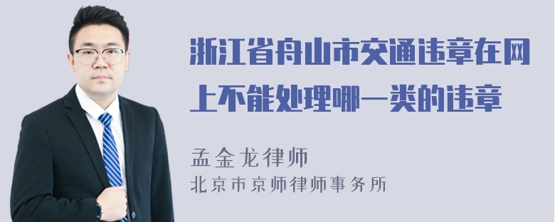 浙江省舟山市交通违章在网上不能处理哪一类的违章