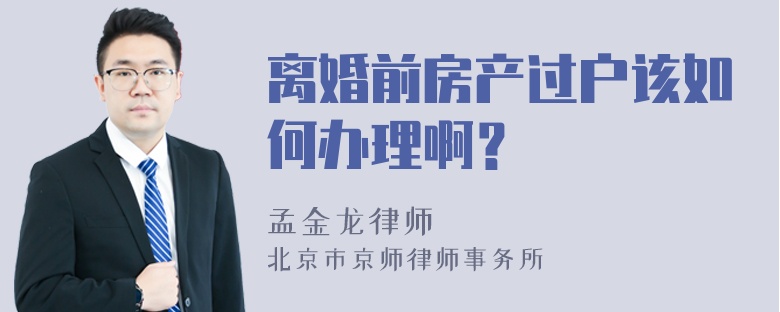 离婚前房产过户该如何办理啊？