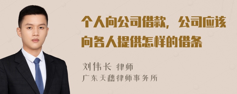 个人向公司借款，公司应该向各人提供怎样的借条