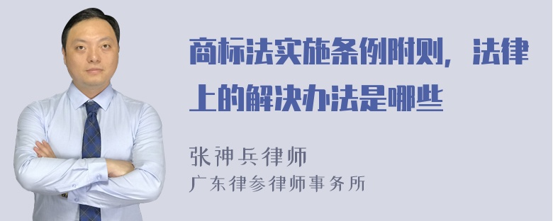 商标法实施条例附则，法律上的解决办法是哪些