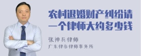 农村退婚财产纠纷请一个律师大约多少钱