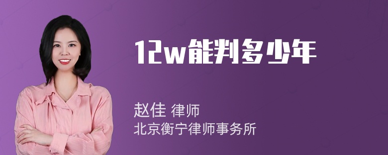 12w能判多少年