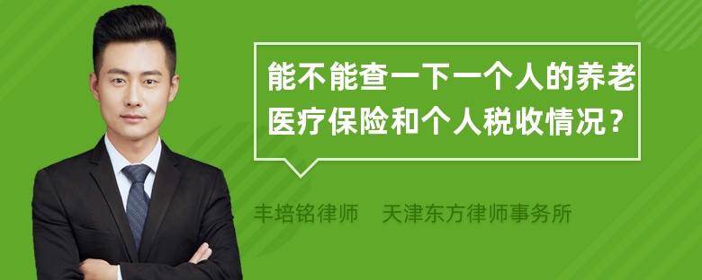 能不能查一下一个人的养老医疗保险和个人税收情况？