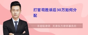 打官司胜诉后30万如何分配