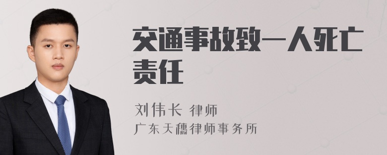 交通事故致一人死亡责任