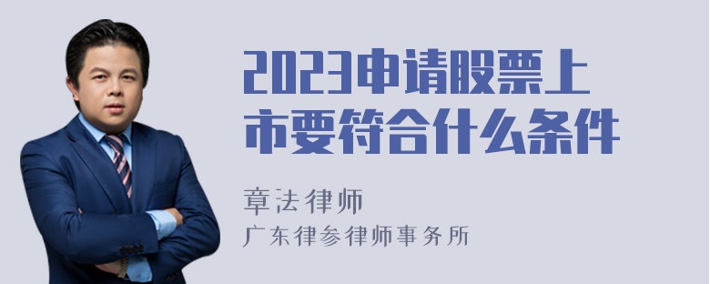 2023申请股票上市要符合什么条件