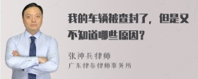 我的车辆被查封了，但是又不知道哪些原因？