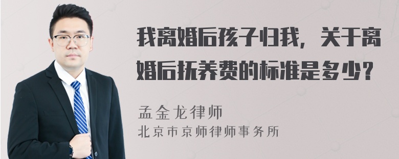 我离婚后孩子归我，关于离婚后抚养费的标准是多少？