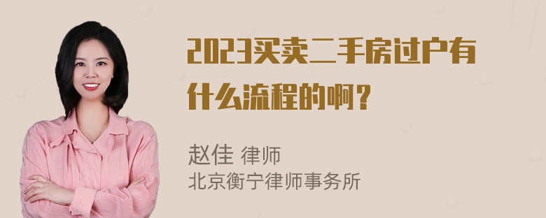 2023买卖二手房过户有什么流程的啊？