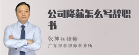 公司降薪怎么写辞职书