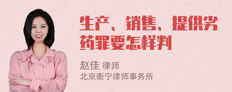 生产、销售、提供劣药罪要怎样判