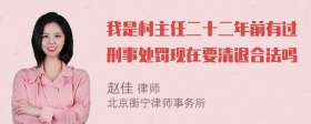 我是村主任二十二年前有过刑事处罚现在要清退合法吗