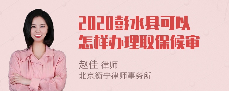 2020彭水县可以怎样办理取保候审