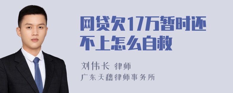 网贷欠17万暂时还不上怎么自救