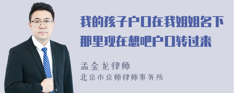 我的孩子户口在我姐姐名下那里现在想吧户口转过来