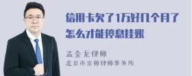 信用卡欠了1万好几个月了怎么才能停息挂账