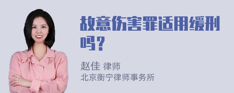 故意伤害罪适用缓刑吗？