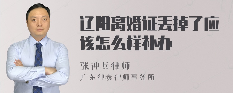 辽阳离婚证丢掉了应该怎么样补办