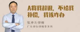 A将我辞退，不给我补偿，我该咋办