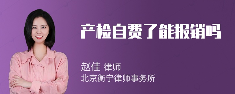 产检自费了能报销吗