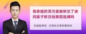 我表姐的贪污案被移交了请问案子移交检察院批捕吗