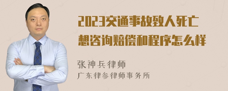 2023交通事故致人死亡想咨询赔偿和程序怎么样