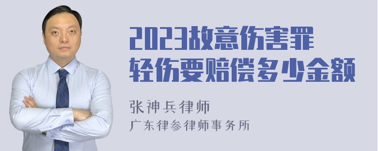 2023故意伤害罪轻伤要赔偿多少金额