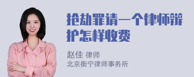 抢劫罪请一个律师辩护怎样收费