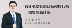 为什么要打击商标侵权行为，需要注意什么