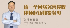 请一个网络名誉侵权律师起诉收费多少