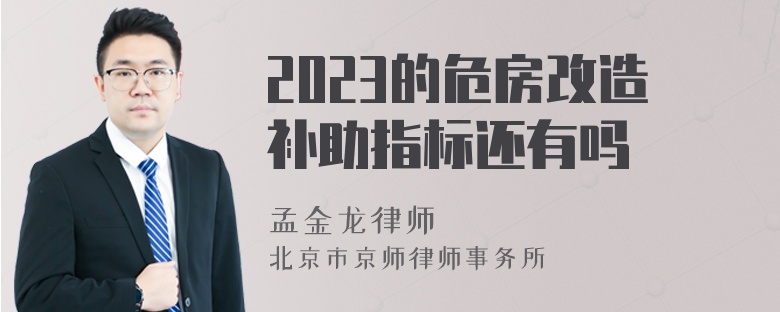 2023的危房改造补助指标还有吗