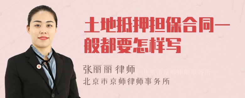 土地抵押担保合同一般都要怎样写