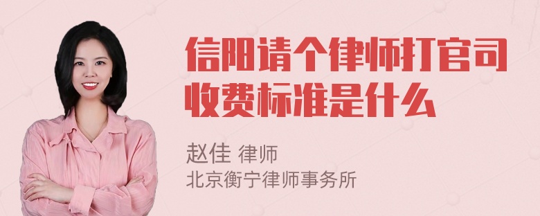 信阳请个律师打官司收费标准是什么