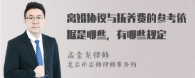 离婚协议与抚养费的参考依据是哪些，有哪些规定