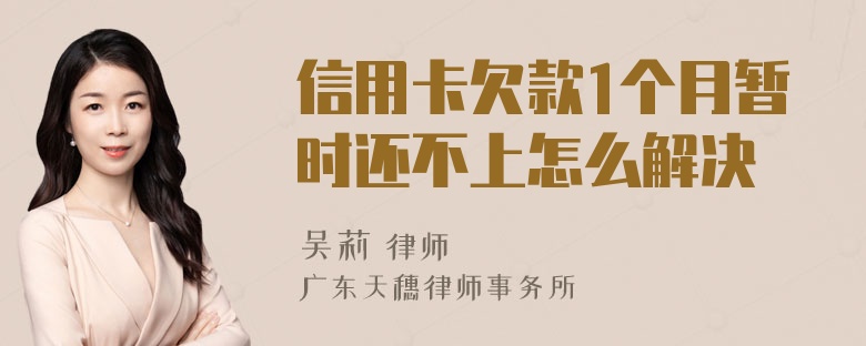 信用卡欠款1个月暂时还不上怎么解决