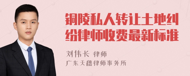 铜陵私人转让土地纠纷律师收费最新标准